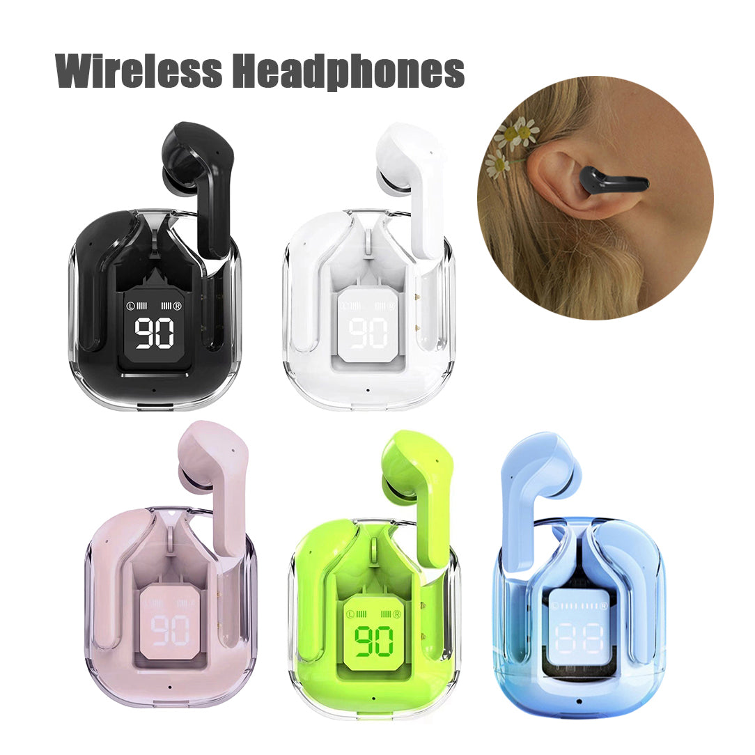Mini Transparent Wireless Earbuds | ENC Noise Reduction | Digital Display | Bluetooth 5.0