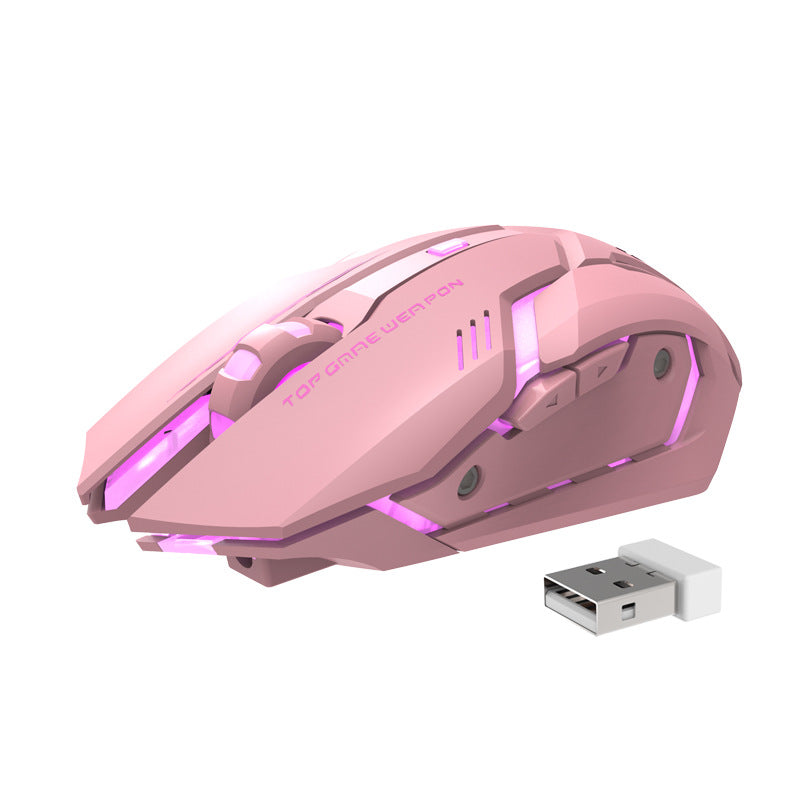 Wireless Charging Silent Gaming Mouse | RGB LED | 2.4G & Bluetooth | 6 Colors