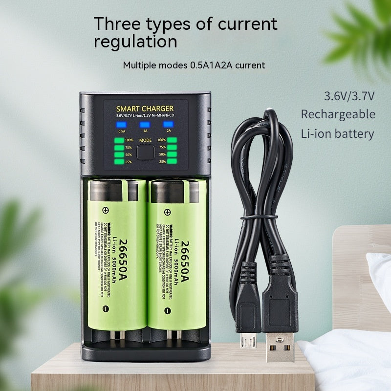 Universal Smart Battery Charger - 1/2/4 Slot USB, 18650 Li-ion & Ni-MH Compatible