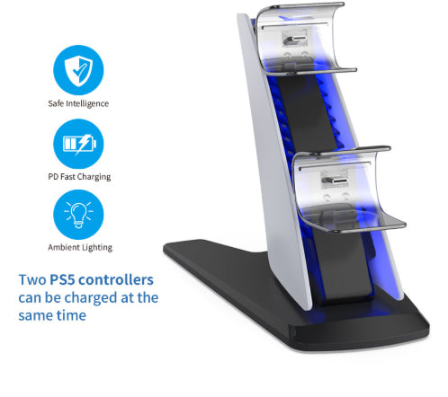 Wireless Dual Controller Charging Dock USB-C - Compatible with PS5