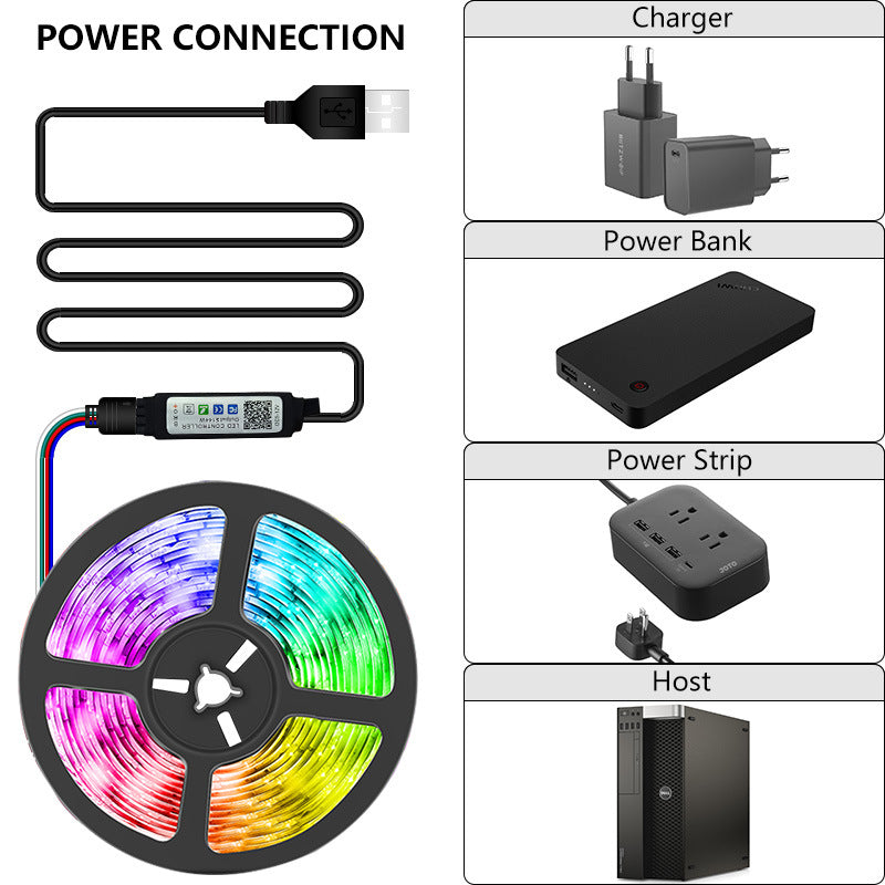 5050 Light Bar USB Bluetooth RGB LED Strip for Gaming