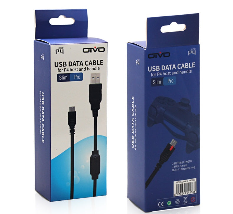 Game Controller USB Charging Cable - Compatible with PS4, Fast Charge & Data Sync
