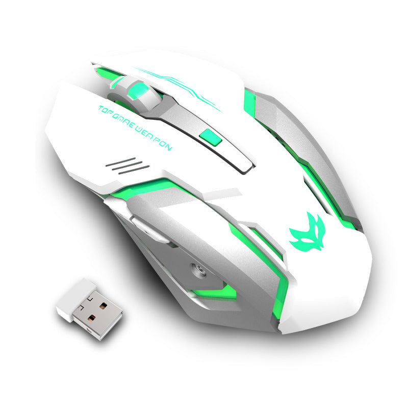 Wireless Charging Silent Gaming Mouse | RGB LED | 2.4G & Bluetooth | 6 Colors