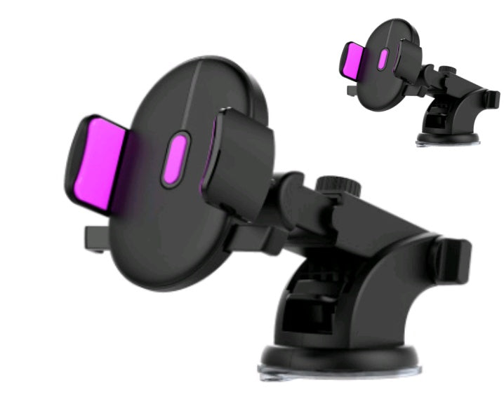 Car Phone Holder - Long Rod Telescopic Dashboard Suction Cup Mount, Universal Fit