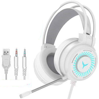 Computer Headset - USB Wired Over-Ear with Noise-Canceling Mic, 50mm Drivers & 2M Cable