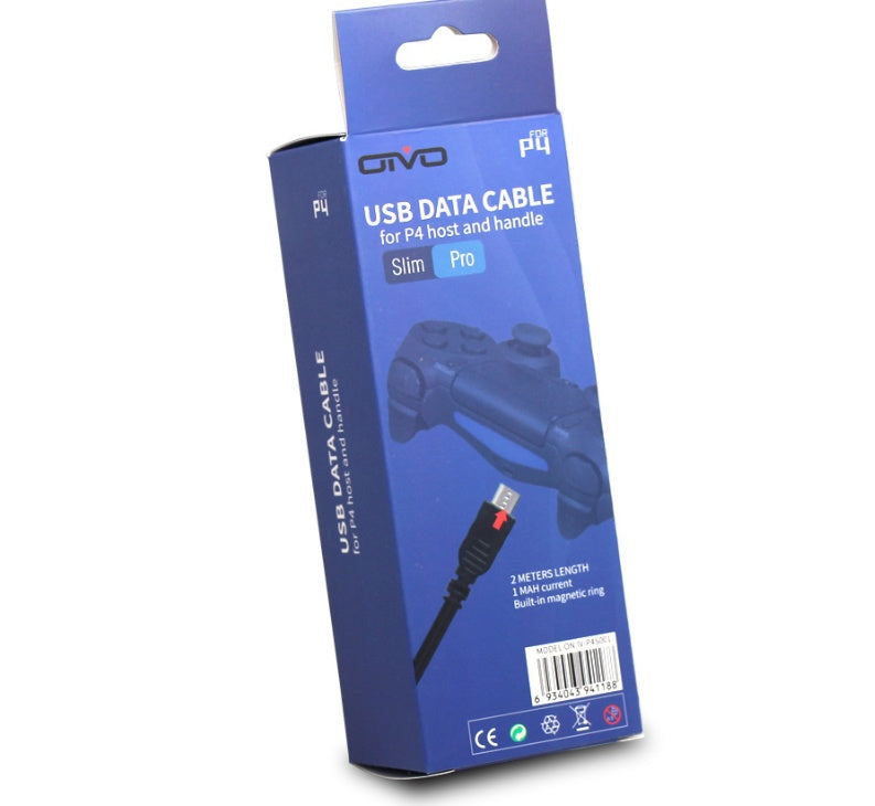 Game Controller USB Charging Cable - Compatible with PS4, Fast Charge & Data Sync