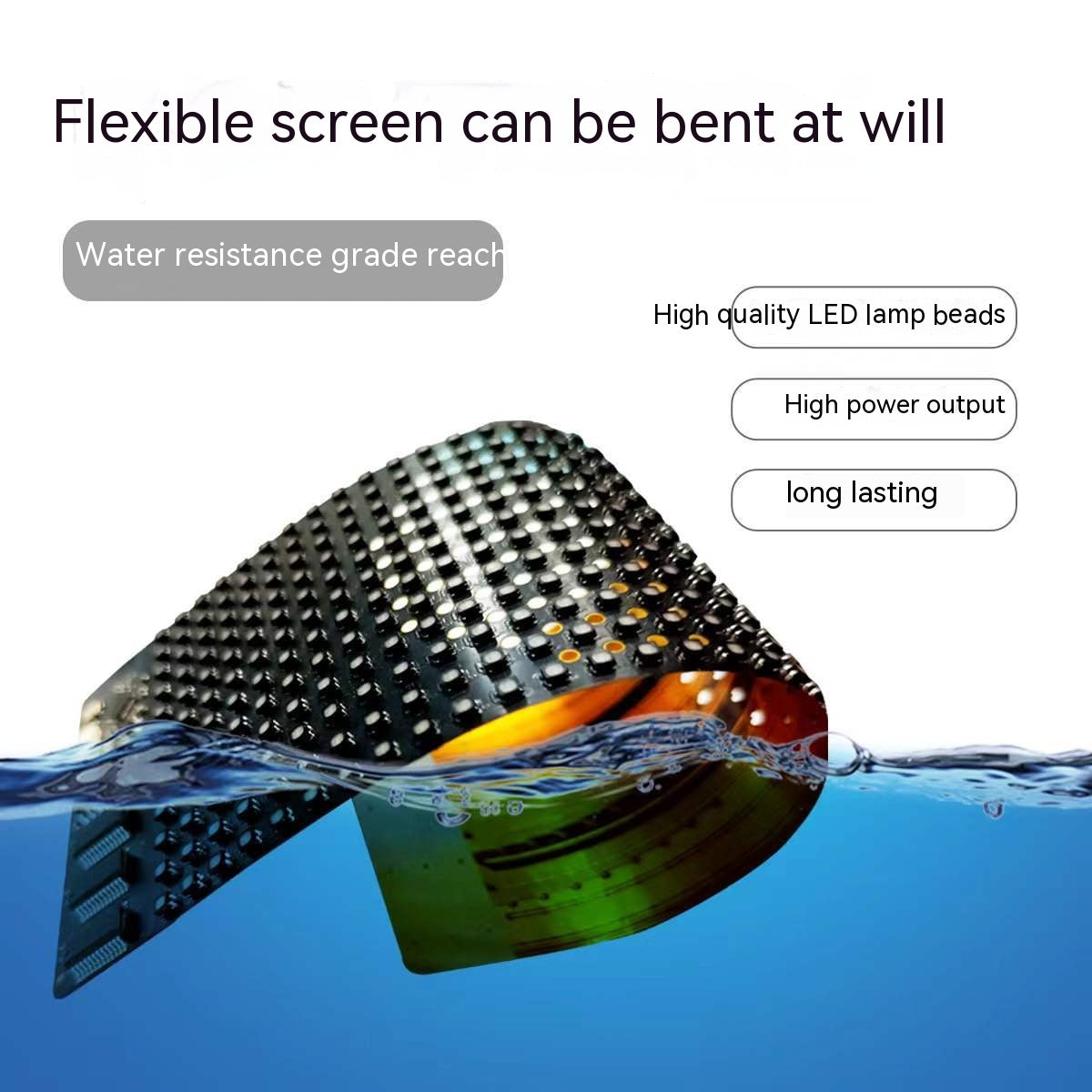Flexible LED Display Screen - Waterproof Bluetooth Programmable Scrolling Message Board
