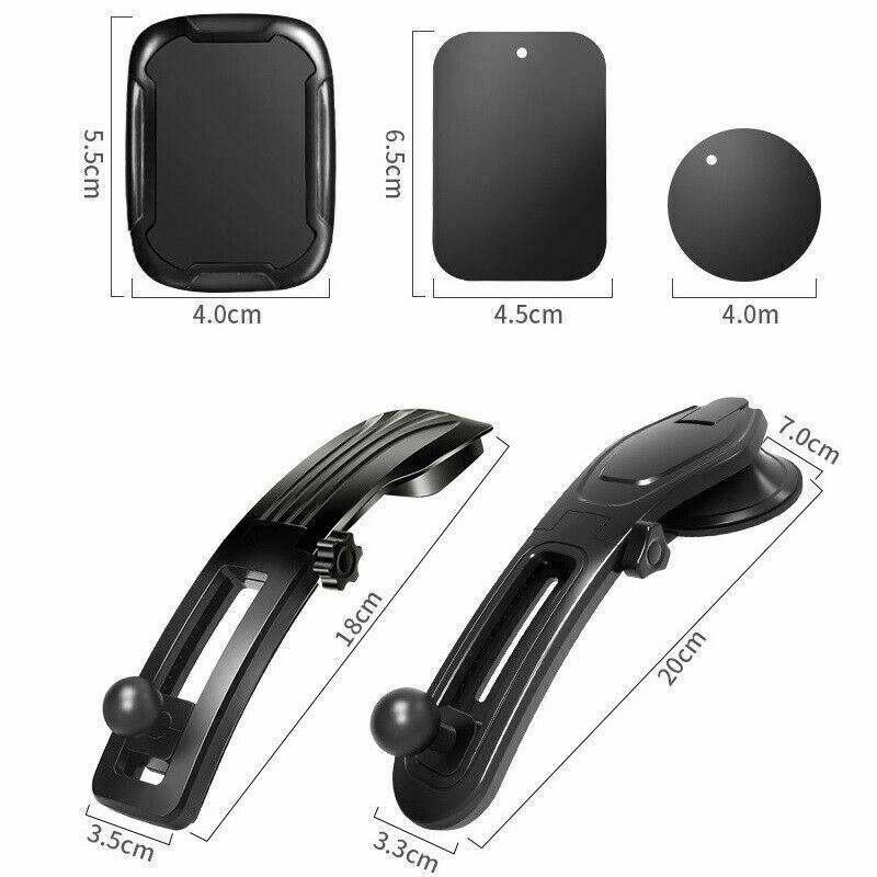360° Car Phone Mount | Dashboard & Windshield | Clamp or Magnetic | Universal Fit