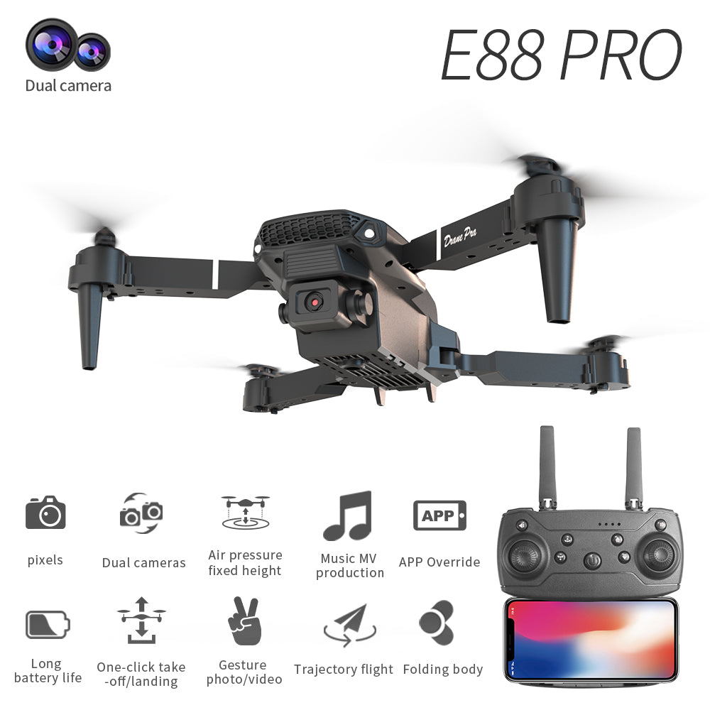 E88 PRO 4K Drone with Dual Camera – WiFi FPV, 50x Zoom, Foldable RC Quadcopter for Beginners