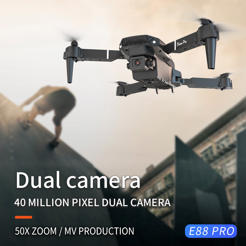 E88 PRO 4K Drone with Dual Camera – WiFi FPV, 50x Zoom, Foldable RC Quadcopter for Beginners