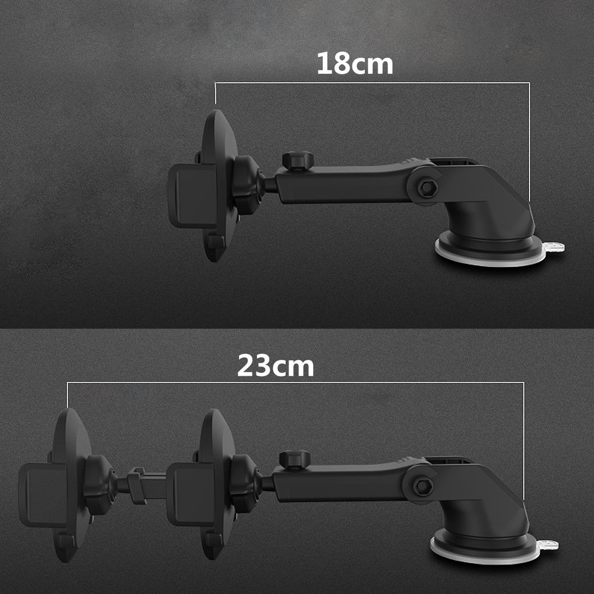Car Phone Holder - Long Rod Telescopic Dashboard Suction Cup Mount, Universal Fit