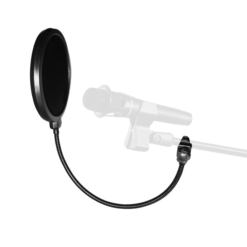 Microphone Pop Filter Shield - Anti-Spray Shock Mount, Flexible Gooseneck, Universal Studio Mic Screen