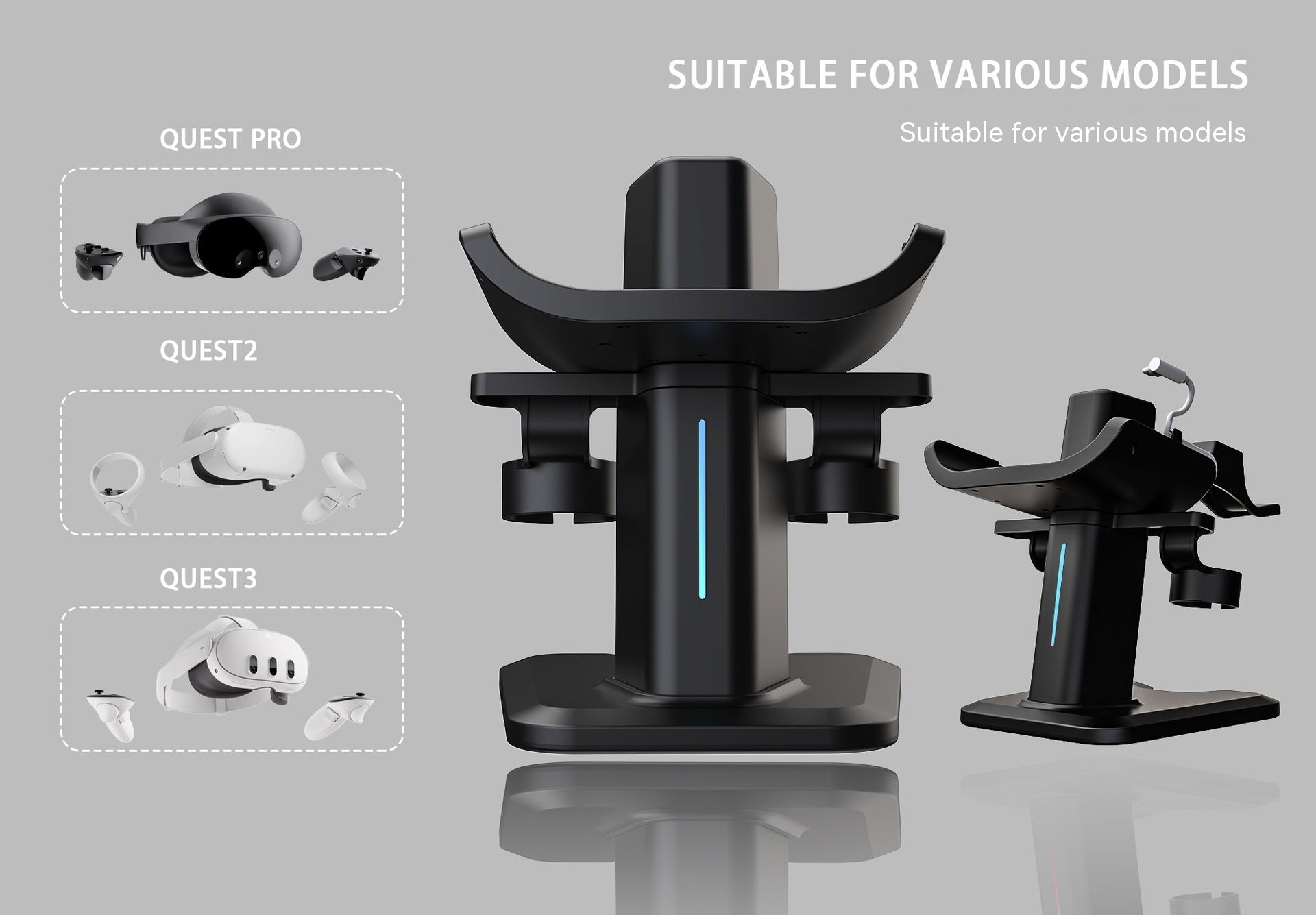 RGB VR Headset Charging Stand - Display Bracket & Charging Dock for VR Headsets