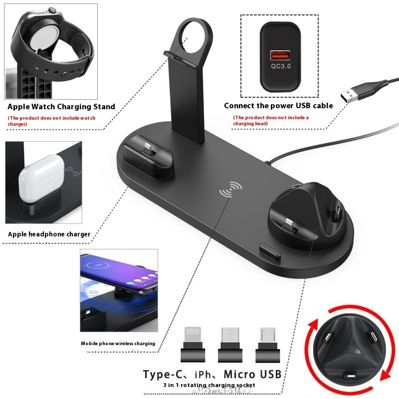 3-in-1 Mobile Phone Wireless Charger Headset