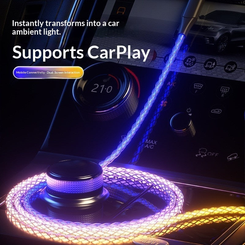 RGB Luminous Charging Cable - Colorful LED Light-Up Data Cable for Fast Charging