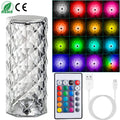 Crystal Diamond Table Lamp | 16-Color RGB | Touch & Remote Control | Rechargeable