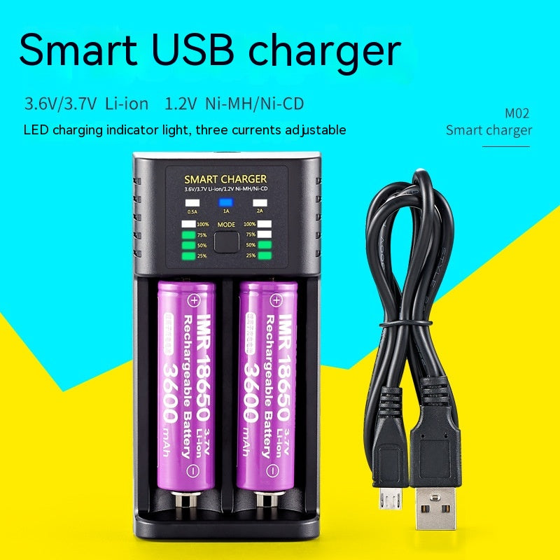 Universal Smart Battery Charger - 1/2/4 Slot USB, 18650 Li-ion & Ni-MH Compatible
