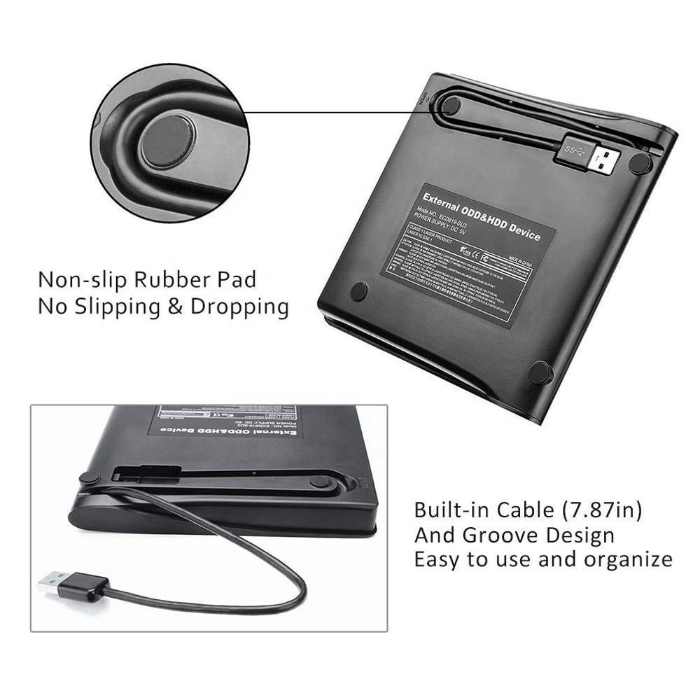 External DVD Drive USB 3.0 | CD DVD Burner & Reader | Mac & PC Compatible