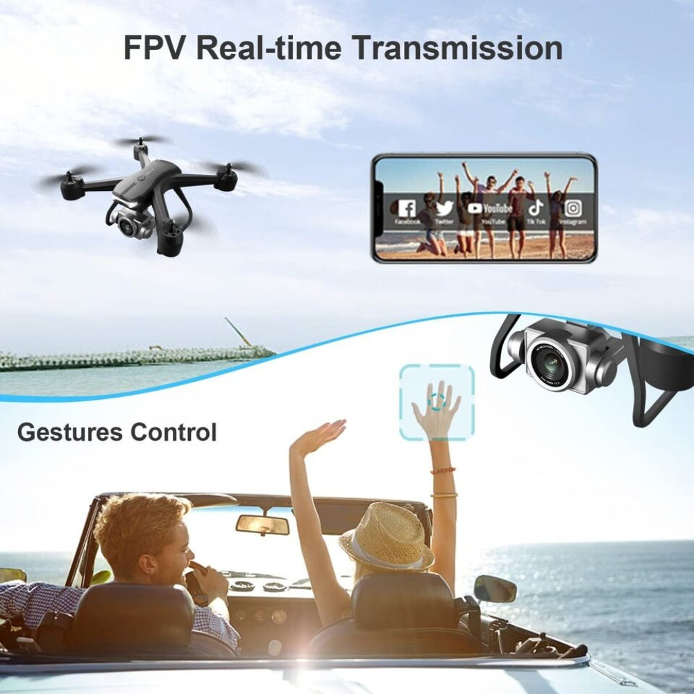 V14 Pro 6K Drone with Dual Camera – WiFi FPV, Carrying Case, 2 or 3 Battery Options