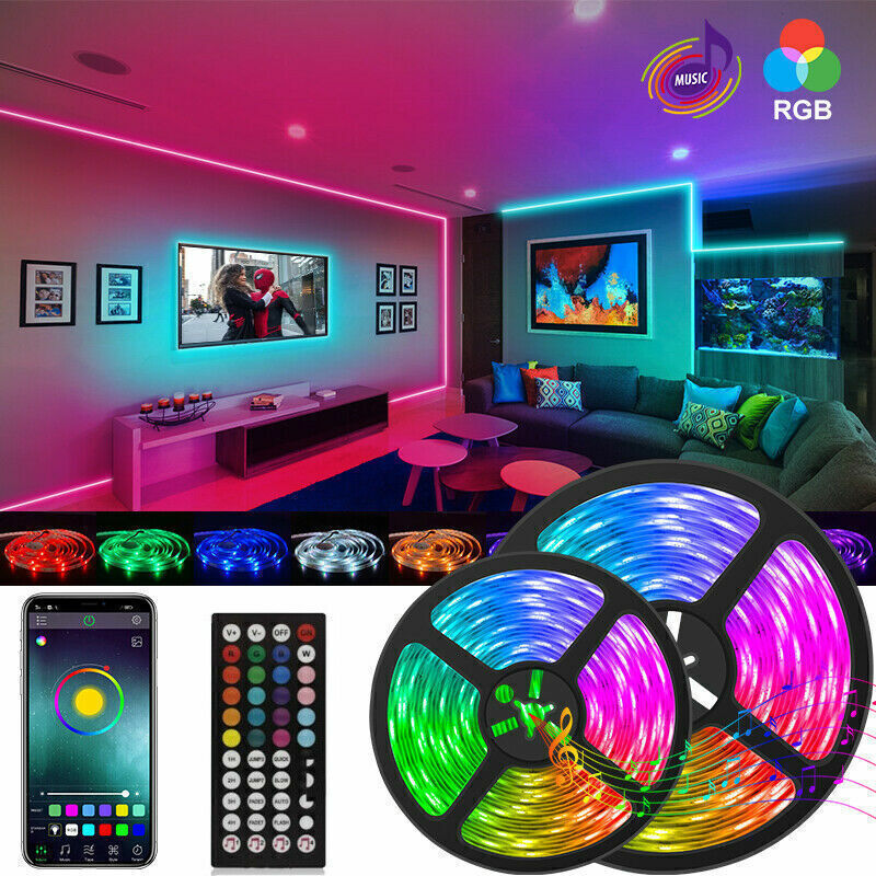RGB LED Strip Lights | Bluetooth & Remote Control | TV, Gaming & Room Ambiance