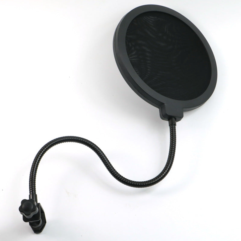 Microphone Pop Filter Shield - Anti-Spray Shock Mount, Flexible Gooseneck, Universal Studio Mic Screen