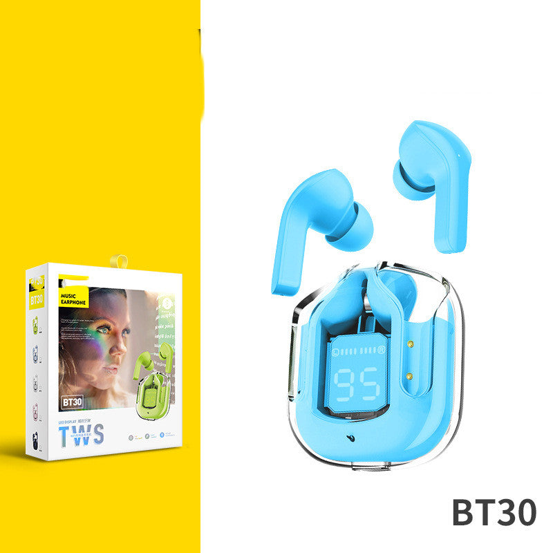 Mini Transparent Wireless Earbuds | ENC Noise Reduction | Digital Display | Bluetooth 5.0
