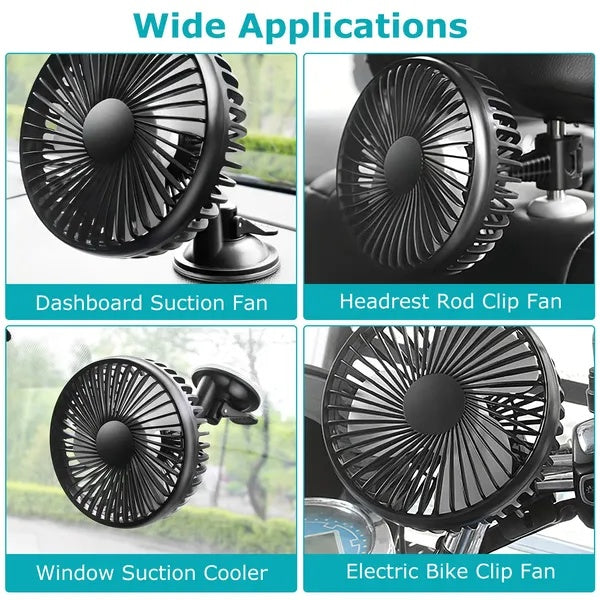 Portable USB Desk Fan | Rotatable Clip-On Design | Car, Office & Bedroom