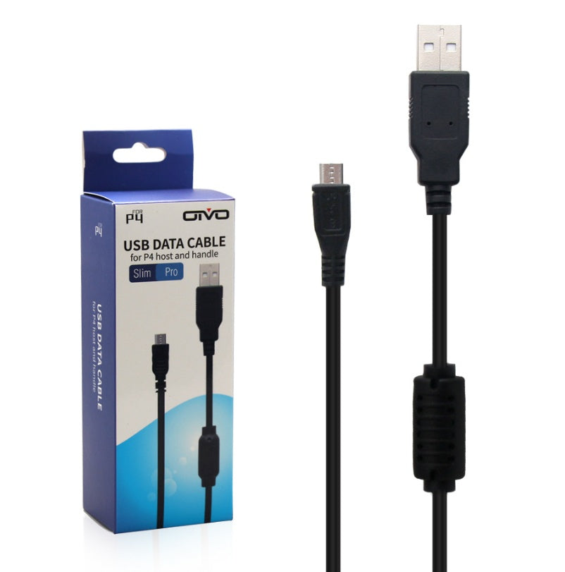 Game Controller USB Charging Cable - Compatible with PS4, Fast Charge & Data Sync