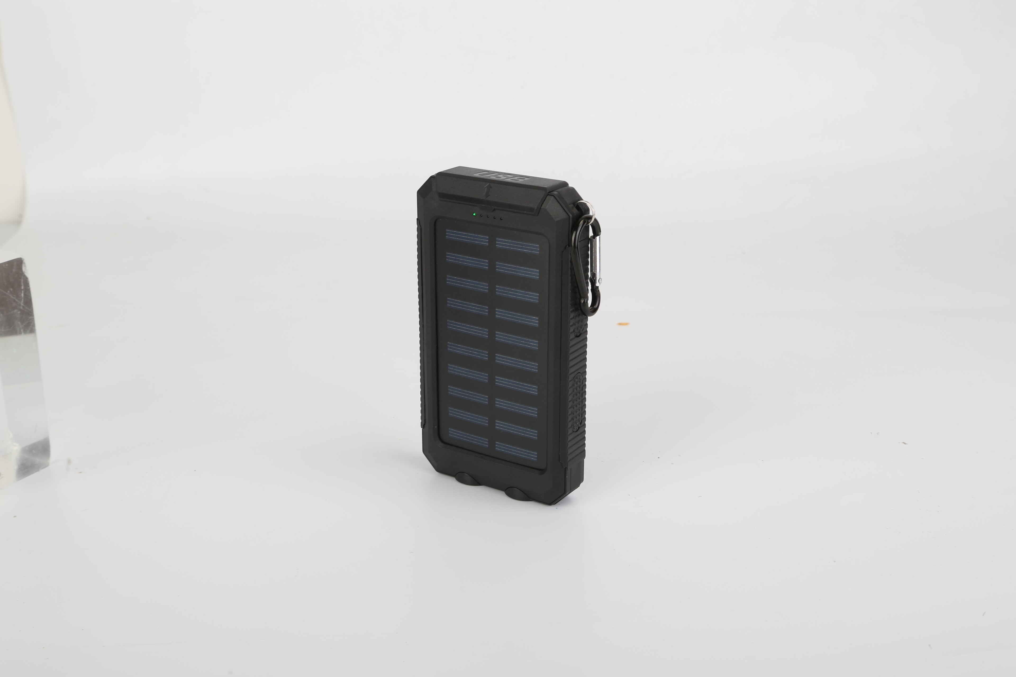Solar Power Bank 10000mAh - Dual USB, SOS LED Flashlight & Compass