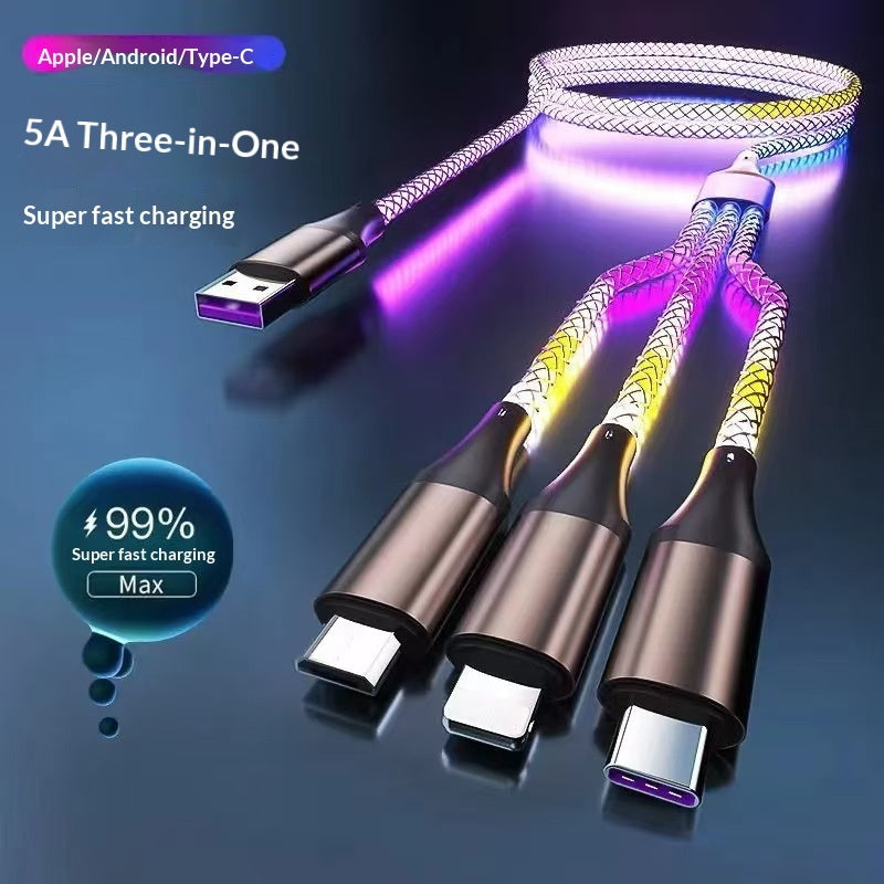 RGB Luminous Charging Cable - Colorful LED Light-Up Data Cable for Fast Charging