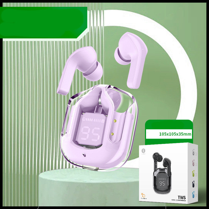 Mini Transparent Wireless Earbuds | ENC Noise Reduction | Digital Display | Bluetooth 5.0