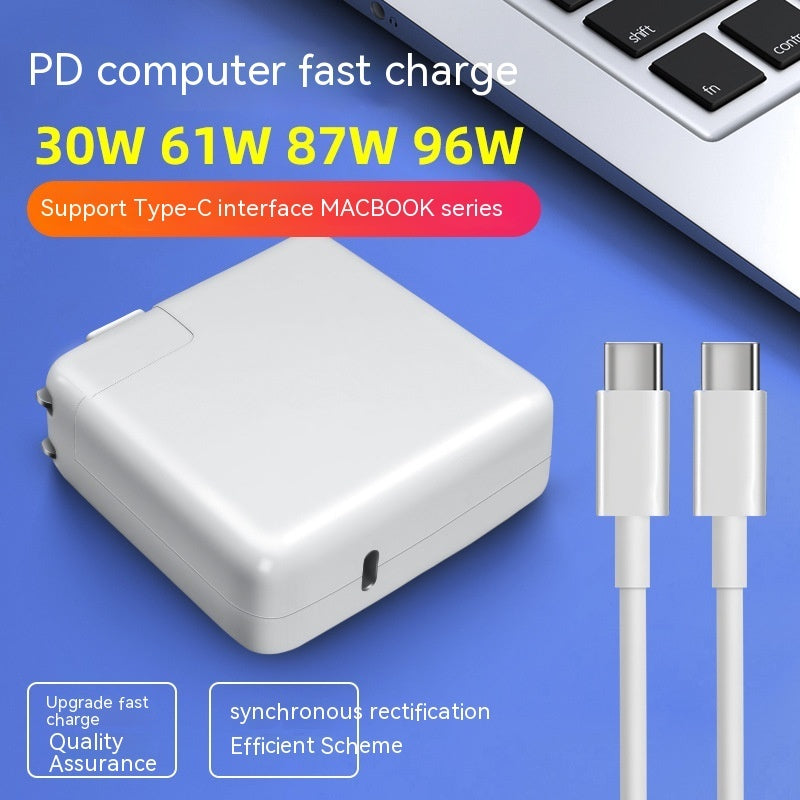 Laptop Power Adapter Computer Charger - Fast 61W USB-C
