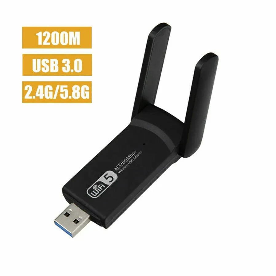 AC1200 USB WiFi Adapter | Dual Band 2.4G & 5GHz | Long Range | PC & Mac