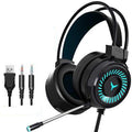 Computer Headset - USB Wired Over-Ear with Noise-Canceling Mic, 50mm Drivers & 2M Cable
