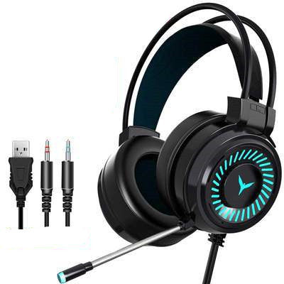 Computer Headset - USB Wired Over-Ear with Noise-Canceling Mic, 50mm Drivers & 2M Cable