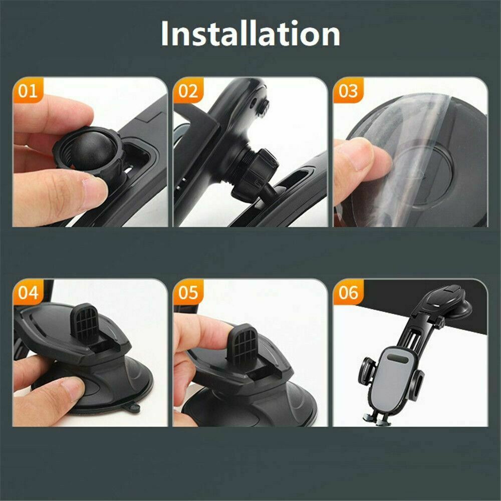 360° Car Phone Mount | Dashboard & Windshield | Clamp or Magnetic | Universal Fit