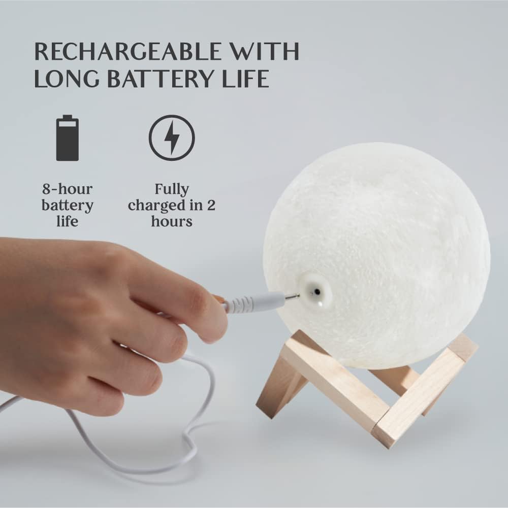 Moon Lamp with Stand & Remote – 16-Color LED Night Light, 3 Sizes