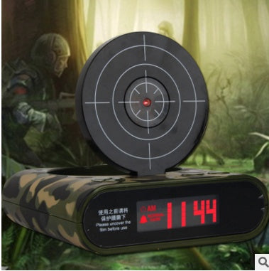 Shooting Target Alarm Clock - Shoot to Snooze with Toy Gun