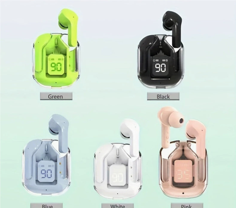 Mini Transparent Wireless Earbuds | ENC Noise Reduction | Digital Display | Bluetooth 5.0