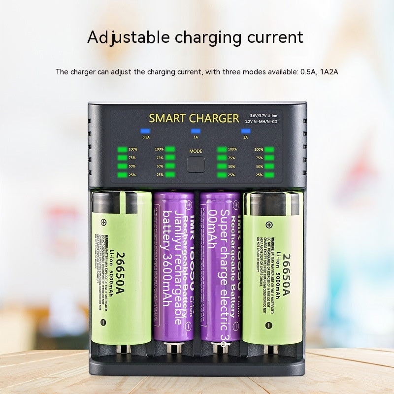 Universal Smart Battery Charger - 1/2/4 Slot USB, 18650 Li-ion & Ni-MH Compatible