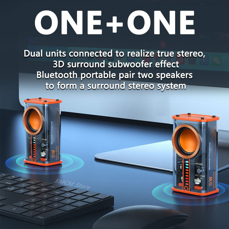 K07 Transparent Mecha Bluetooth Speaker - Sound Light TWS