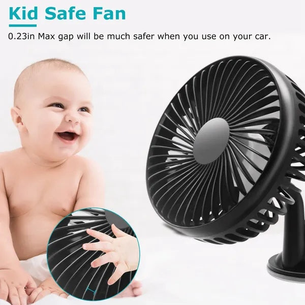 Portable USB Desk Fan | Rotatable Clip-On Design | Car, Office & Bedroom