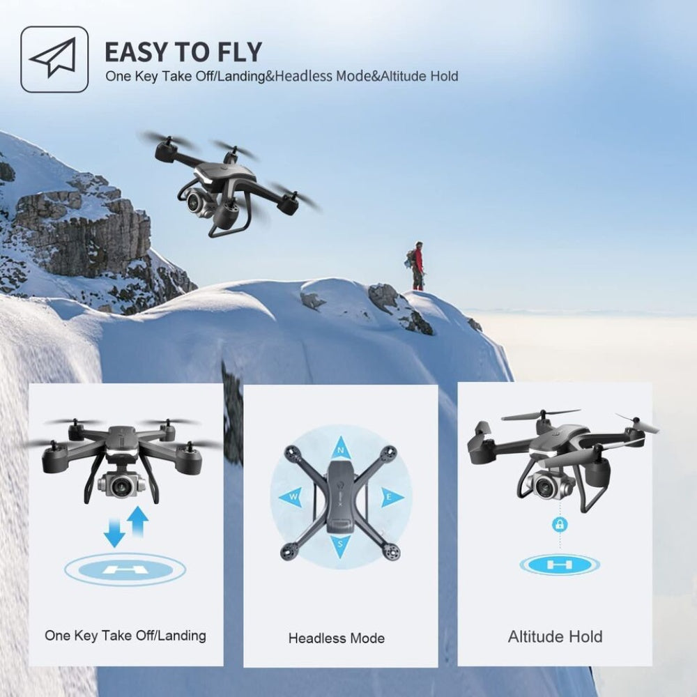 V14 Pro 6K Drone with Dual Camera – WiFi FPV, Carrying Case, 2 or 3 Battery Options