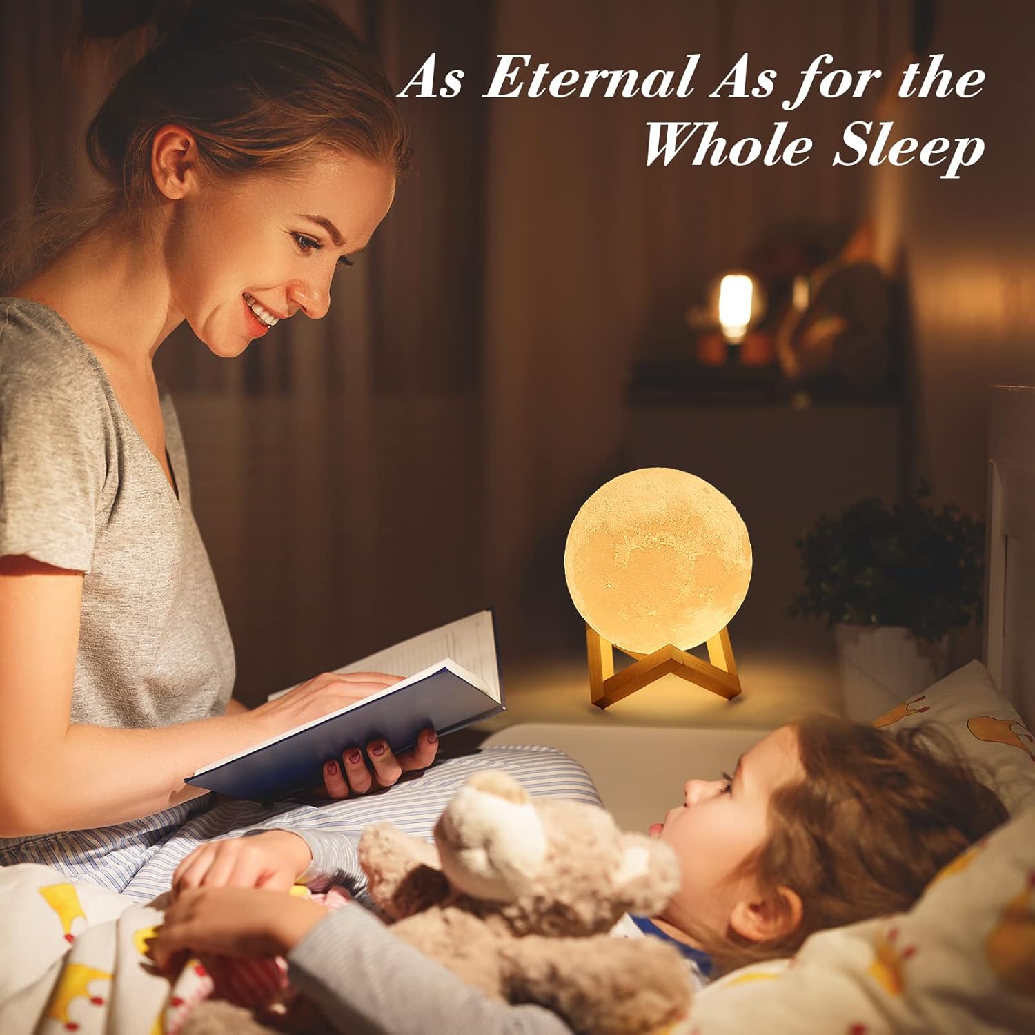 Moon Lamp with Stand & Remote – 16-Color LED Night Light, 3 Sizes
