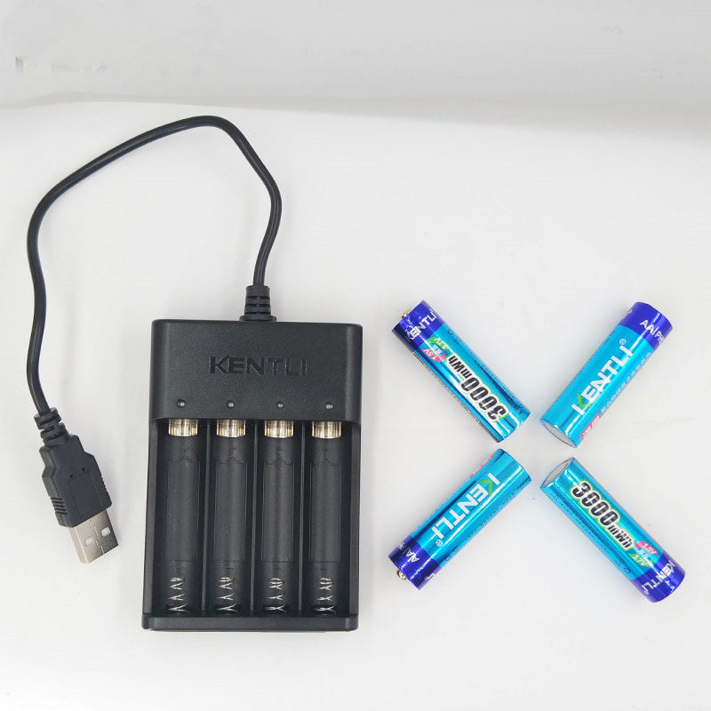 USB Lithium Battery Charger - 4-Slot Rechargeable Battery Charger for 18650 Batteries
