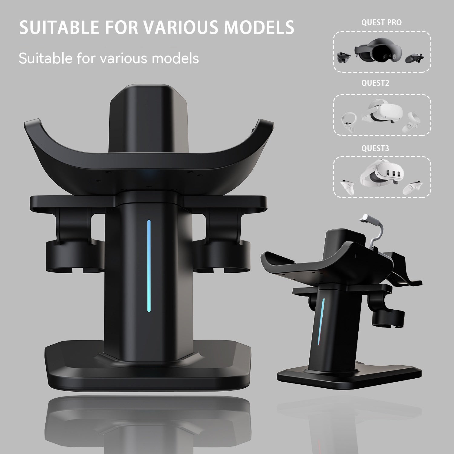 RGB VR Headset Charging Stand - Display Bracket & Charging Dock for VR Headsets