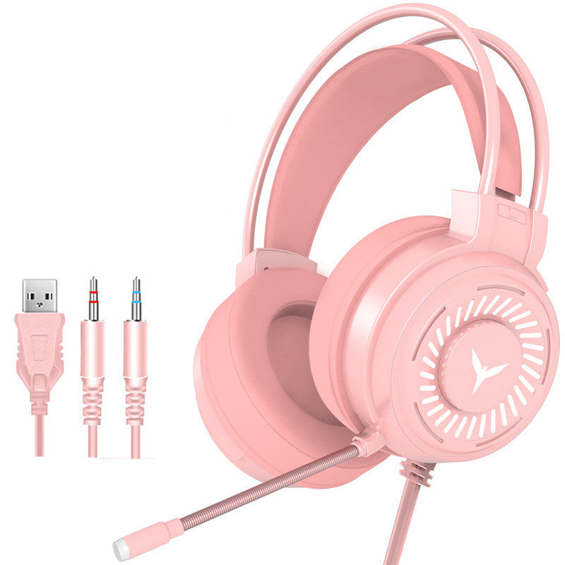 Computer Headset - USB Wired Over-Ear with Noise-Canceling Mic, 50mm Drivers & 2M Cable