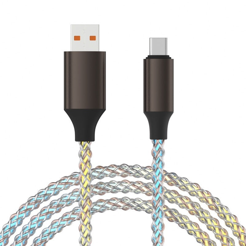 RGB Luminous Charging Cable - Colorful LED Light-Up Data Cable for Fast Charging