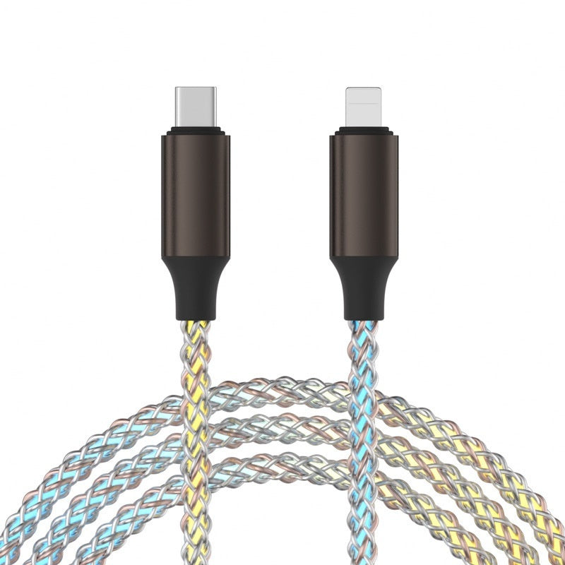 RGB Luminous Charging Cable - Colorful LED Light-Up Data Cable for Fast Charging