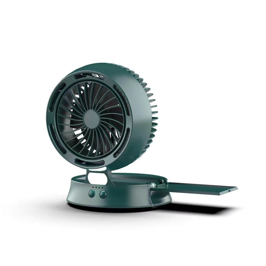 Solar Powered Camping Fan with LED Lighting - Foldable 5200mAh Outdoor Desk Fan